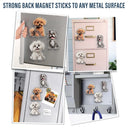 Pet Lovers, Cat Lovers, Dog Lovers, Non-Eng - Cute 3D Effect Dog And Cat With Name - Personalized Acrylic Fridge Magnet