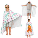 Gift For Kids,Gift For Grandkids,Happy - Cute Cartoon Animal - Personalized Hooded Beach Towel