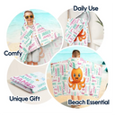 Gift For Kids,Gift For Grandkids,Happy - Cute Cartoon Animal - Personalized Hooded Beach Towel