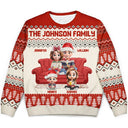 Gift For Couples, Dog Lovers, Family, Parents, Happy, Christmas - Cute Couple With Kids And Dogs 3D Effect - Personalized Unisex Ugly Sweater