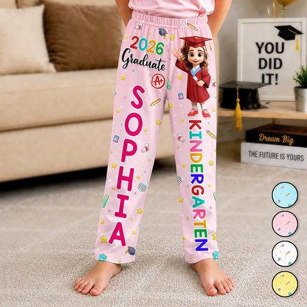 Cute Graduation Kid Kindergarten Preschool - Personalized Pajama Pants