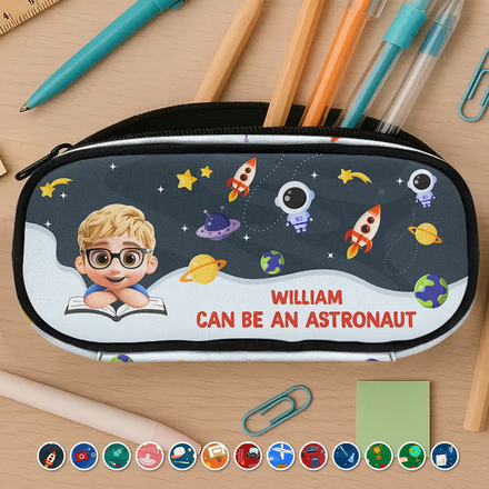 Un enfant mignon peut être médecin, professeur, pompier, astronaute - Trousse à crayons personnalisée