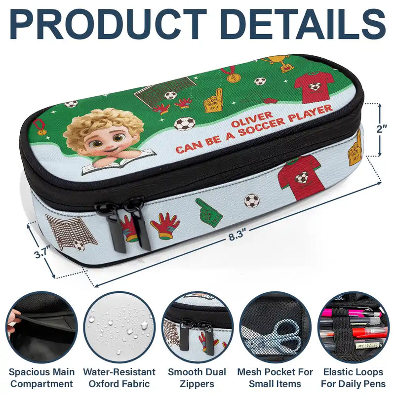 Gift For Kids, Back To School - Cute Kid Can Be Doctor Teacher Firefighter Astronaut - Personalized Pencil Case