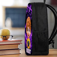 Top Market, Adorable, Back To School, Gift For Kids, Vector - Cute Kid Gamer With Neon Flames - Personalized Kids Backpack