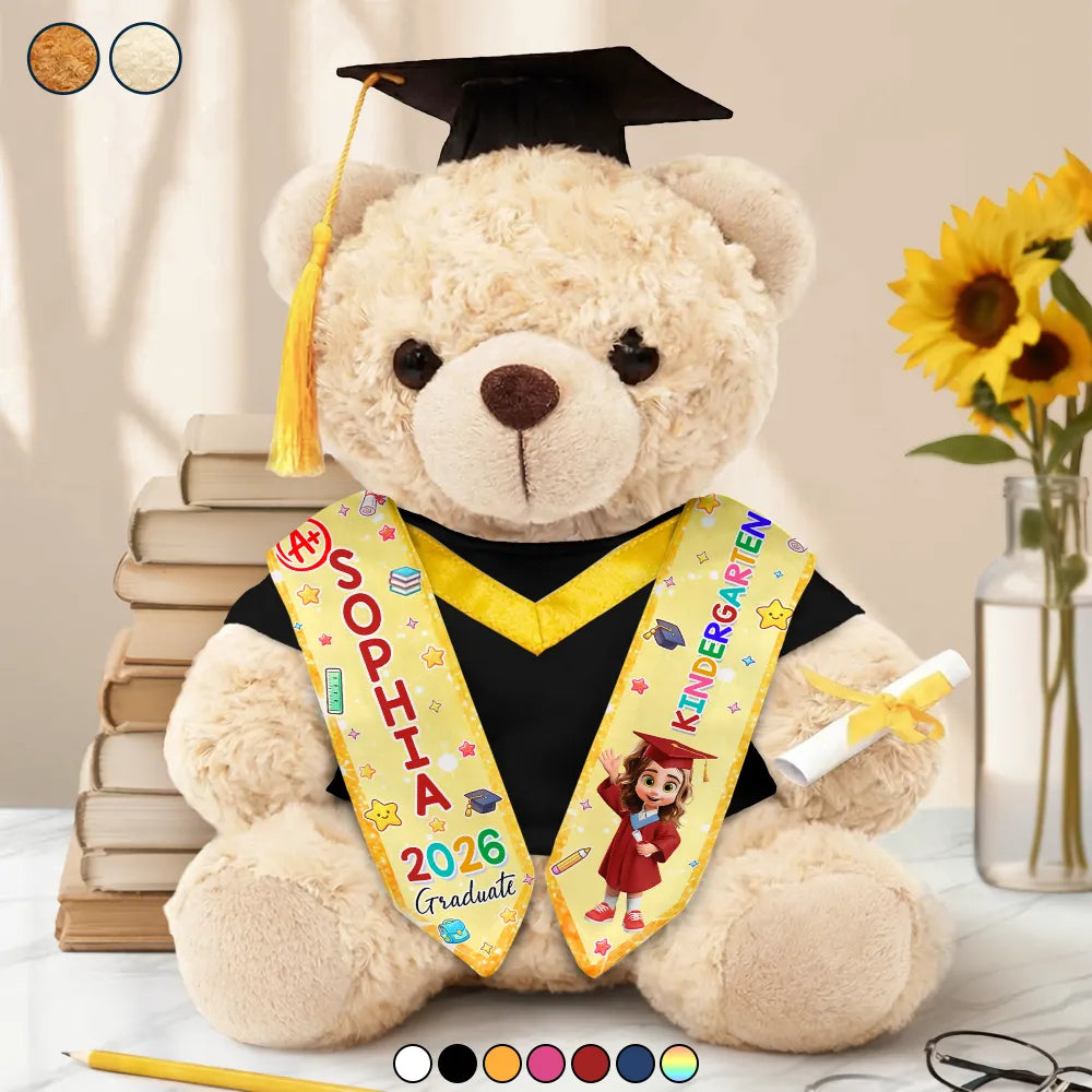 Graduation,Gift For Grandkids,Gift For Kids,Happy,Vector - Cute Graduation Kid Kindergarten Preschool - Personalized Teddy Bear