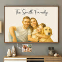 Happy,Family,Gift For Couples,Gift For Husband,Gift For Wife,Parents,Gift For Grandparents - Custom Photo Realistic Watercolor Art Happy Family Parents Grandparents - Personalized Poster