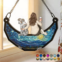 Dog Mom Cat Mom Dog Dad Cat Dad - Personalized Window Hanging Suncatcher Ornament