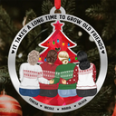 Gift For Bestie, Christmas, Love - Bestie A Long Time To Grow Old Friends - Personalized Metal Ornament