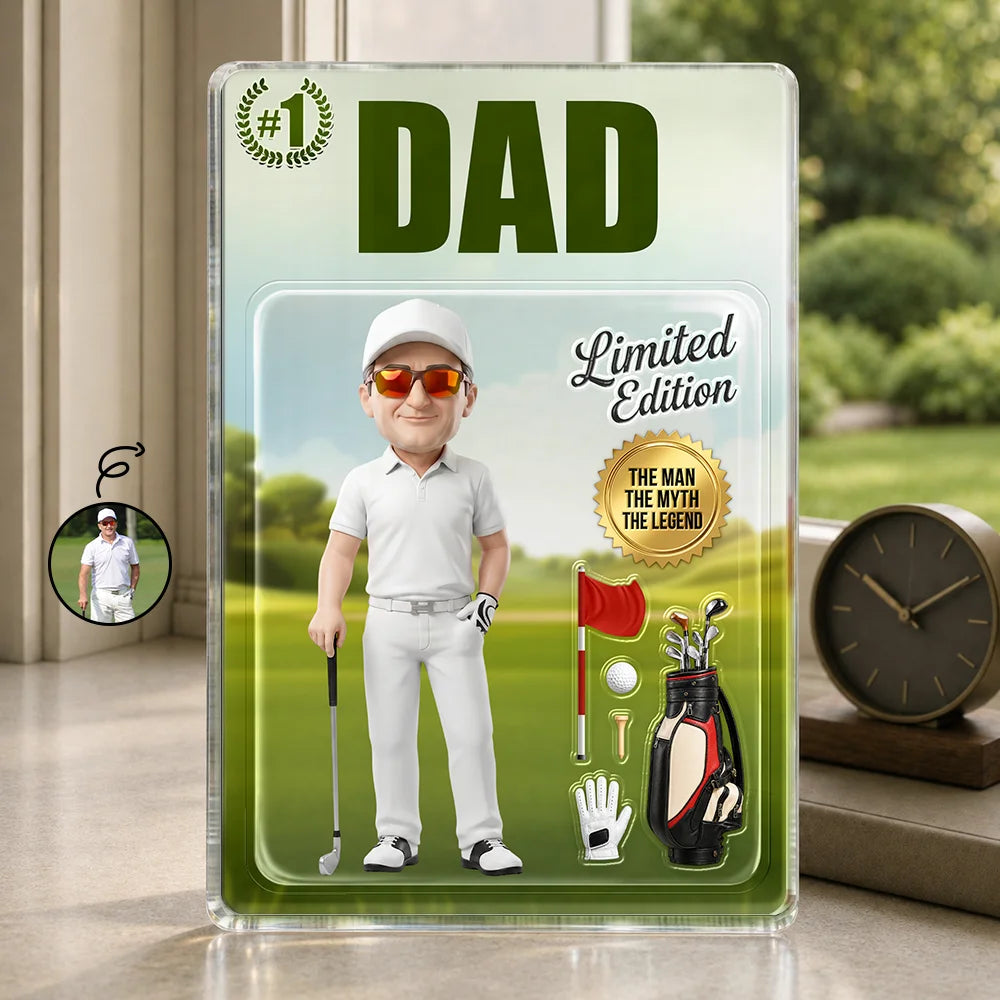 Custom Photo Toybox Figure Golf Dad Grandpa Limited Edition - Personalized Custom Shaped Acrylic Plaque
