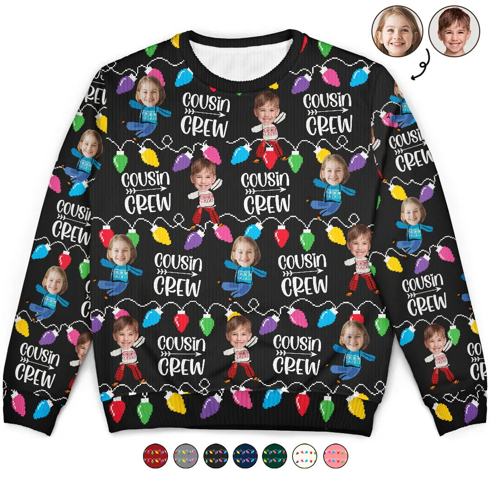 Custom Photo Funny Face Cousin Crew - Personalized Unisex Ugly Sweater