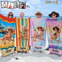 Custom Photo, Beach, Art Design, Summer, Gift For Yourself, Playful, Photo - Beach Chair 3D Effect - Custom Photo 3D Summer Concept Traveling Beach Poolside Swimming Picnic Vacation - Personalized Beach Towel