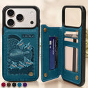 Gift For Yourself,Gift For Women,Gift For Mother,Gift For Grandma,Love - Grandma's Mom's Sea Turtle - Personalized Leather Flip Wallet Phone Case