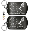 New Dad,New baby,Gift For Father,Happy,Vector,Adorable - The Moment You Became My Dad - Personalized Aluminum Keychain