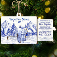 Gift For Couples,Old Couples,Christmas,Love - Couple Together When We Get To The End - Personalized Wooden Slide Ornament