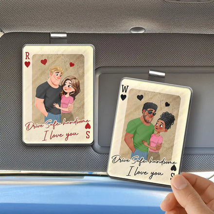 Drive Safe Handsome Vintage Playing Card - Personalized Custom Shaped Acrylic Car Visor Clip