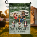 Camping,Campsite,Couple's Hobby,Happy,Gift For Couples,Dog Couple,Pet Lovers,Dog Lovers - Making Memories One Campsite At A Time Dog - Personalized Flag