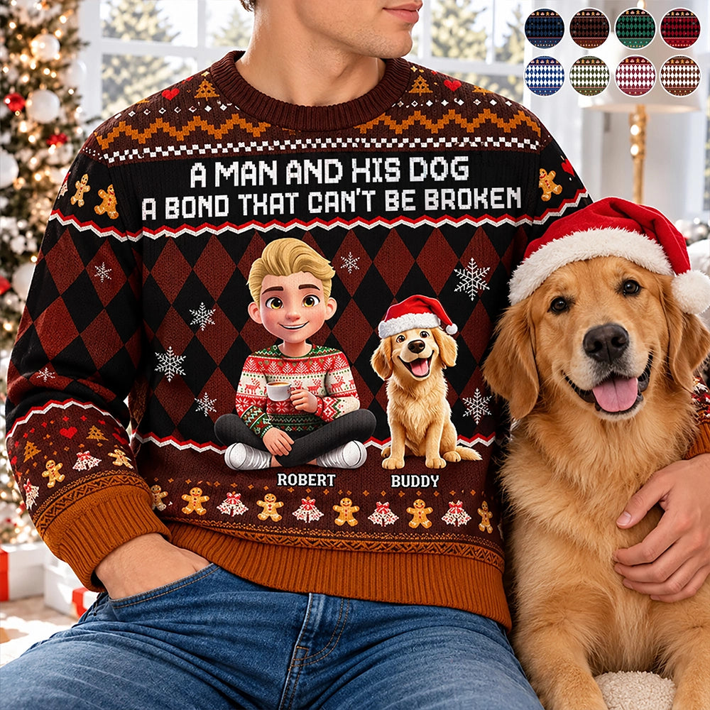 A Bond That Can't Be Broken Dog Lover 3D Effect - Personalized Unisex Ugly Sweater