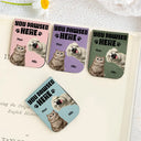 Dog Lovers, Cat Lovers ,Pet Lovers, Funny - You Pawsed Here 3D Effect Dog Cat - Personalized Leather Magnetic Bookmark