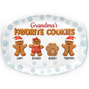 Happy,Gift For Grandma,Grandma's Hobby,Gift For Mother - Grandma's Favorite Cookies 3D Effect - Personalized Plate