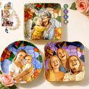 Gift For Couples,Gift For Wife,Gift For Mother,Gift For Grandma,Gift For Grandparents,Family - Custom Photo Stained Glass Portrait Mom Grandma Parents Family - Personalized Ring Dish