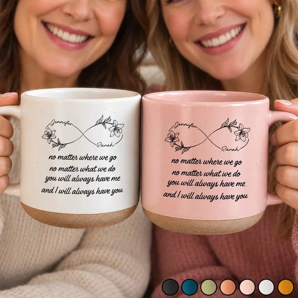 Just Because Gift For Besties - Personalized Birth Month Flower Pottery Mug