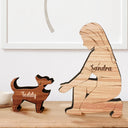 Dog Mom,Dog Lovers,Happy - A Girl And Her Dog A Bond That Can't Be Broken - Personalized Wooden Dog Sculpture