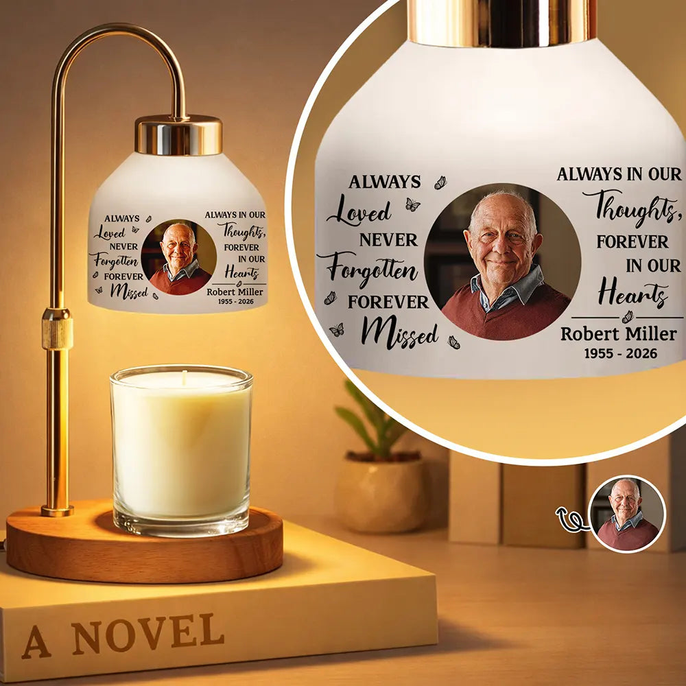 Custom Photo Memorial Always Loved Never Forgotten - Personalized Candle Warmer Lamp