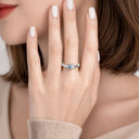 Gift For Grandma,Gift For Mother,Love,Happy,Gift For Women,Gift For Yourself - Custom Name Gemstones Jewelry Heart Shaped For Grandma Mom - Personalized Birthstone Heart Ring
