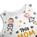 Gift For Grandma,Gift For Mother,Love,Stick Figure,Non-Eng,Photo,Icon - Custom Photo This Grandma Mom Belongs To Kids Pet - Personalized Sleeveless Tank Dress