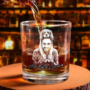 Gift For Father,Gift For Grandpa,Pet Lovers,Pet Mom,Pet Dad,Dog Lovers,Dog Mom,Dog Dad,Cat Lovers,Cat Mom,Cat Dad,Non-Eng,Photo - Pencil Sketch (Dark BG),Humorous - Custom Photo White Pencil Sketch Art Family Dog Cat Portrait - Personalized Whiskey Glass