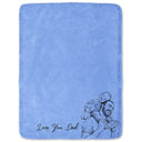 Gift For Father,Gift For Grandpa,Non-Eng,Photo - Pencil Sketch,Proud - Custom Photo Pencil Sketch Best Dad Grandpa Ever Family Portrait - Personalized Fleece Blanket, Sherpa Blanket
