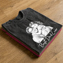 Gift For Father,Custom Photo,Art Design,Sentimental,Photo - Pencil Sketch - Dark BG,Photo - Ink Drawing - Custom Photo White Pencil Sketch Art Ink Drawing Best Dad Mom Ever - Personalized Vintage Washed T Shirt