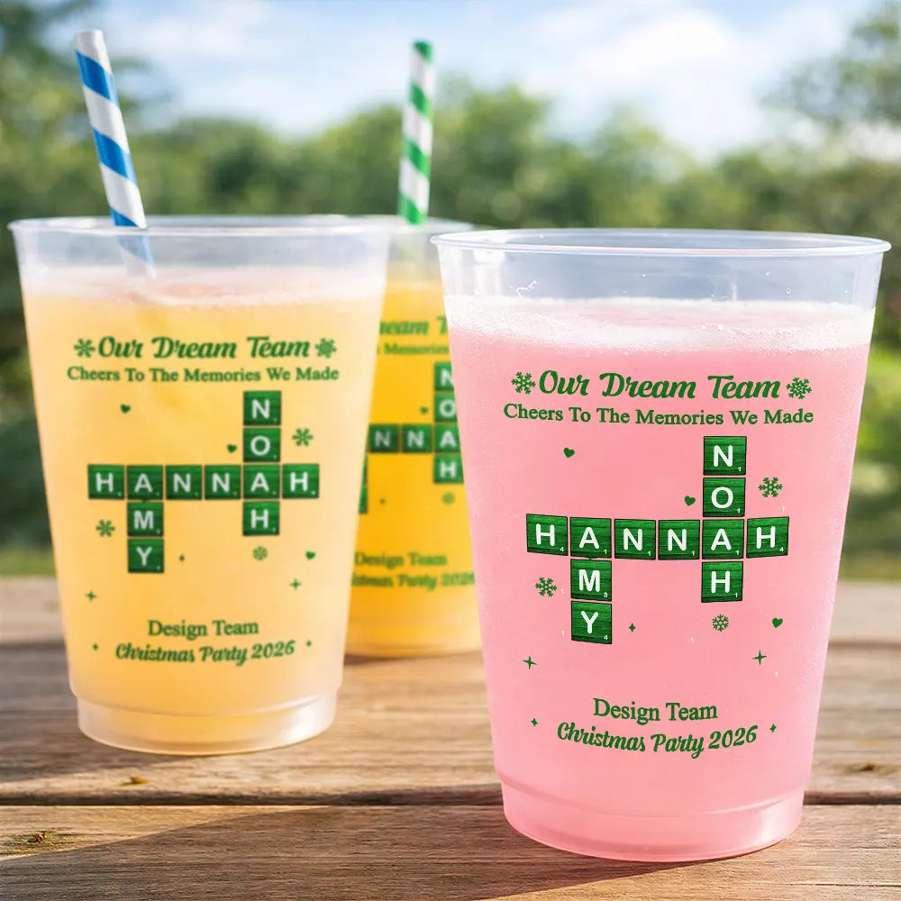 Christmas,Crossword,Gift For Colleagues,Sentimental - Christmas Gift For Coworkers Team - Personalized Crossword Names & Team Name Best Team Ever Frosted Cups