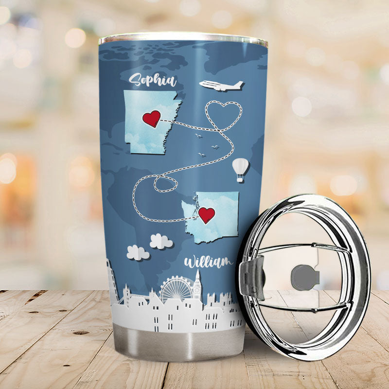 Distance Means So Little - Long Distance Relationship Gift - Personalized Custom Tumbler