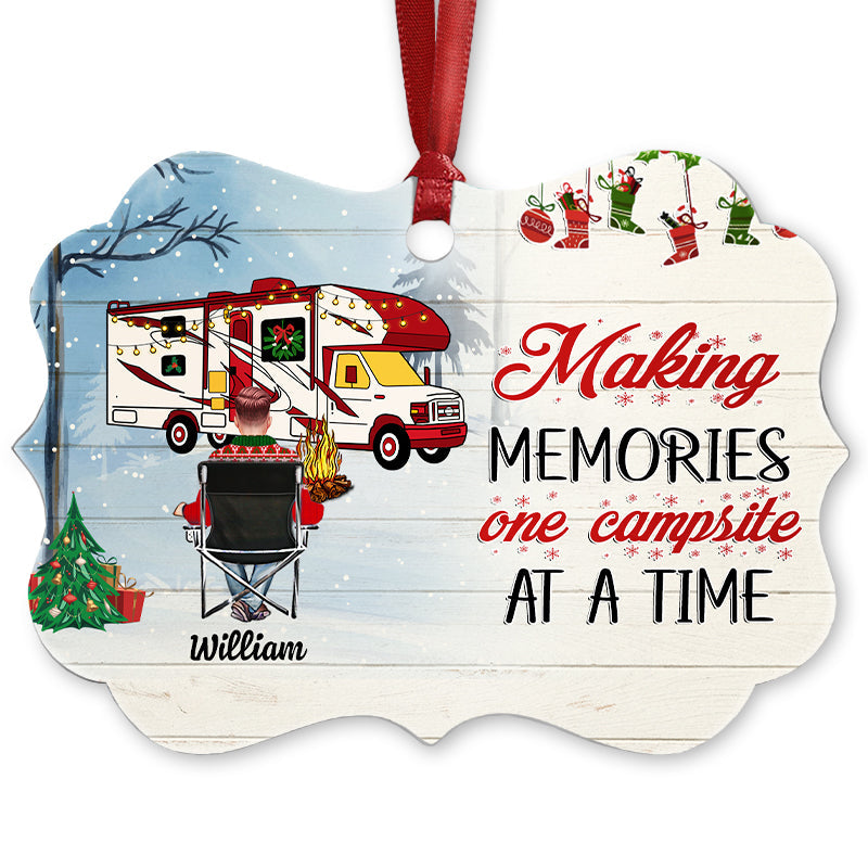 Home Is Where - Gift For Camping Lovers - Personalized Custom Wooden Ornament, Aluminum Ornament