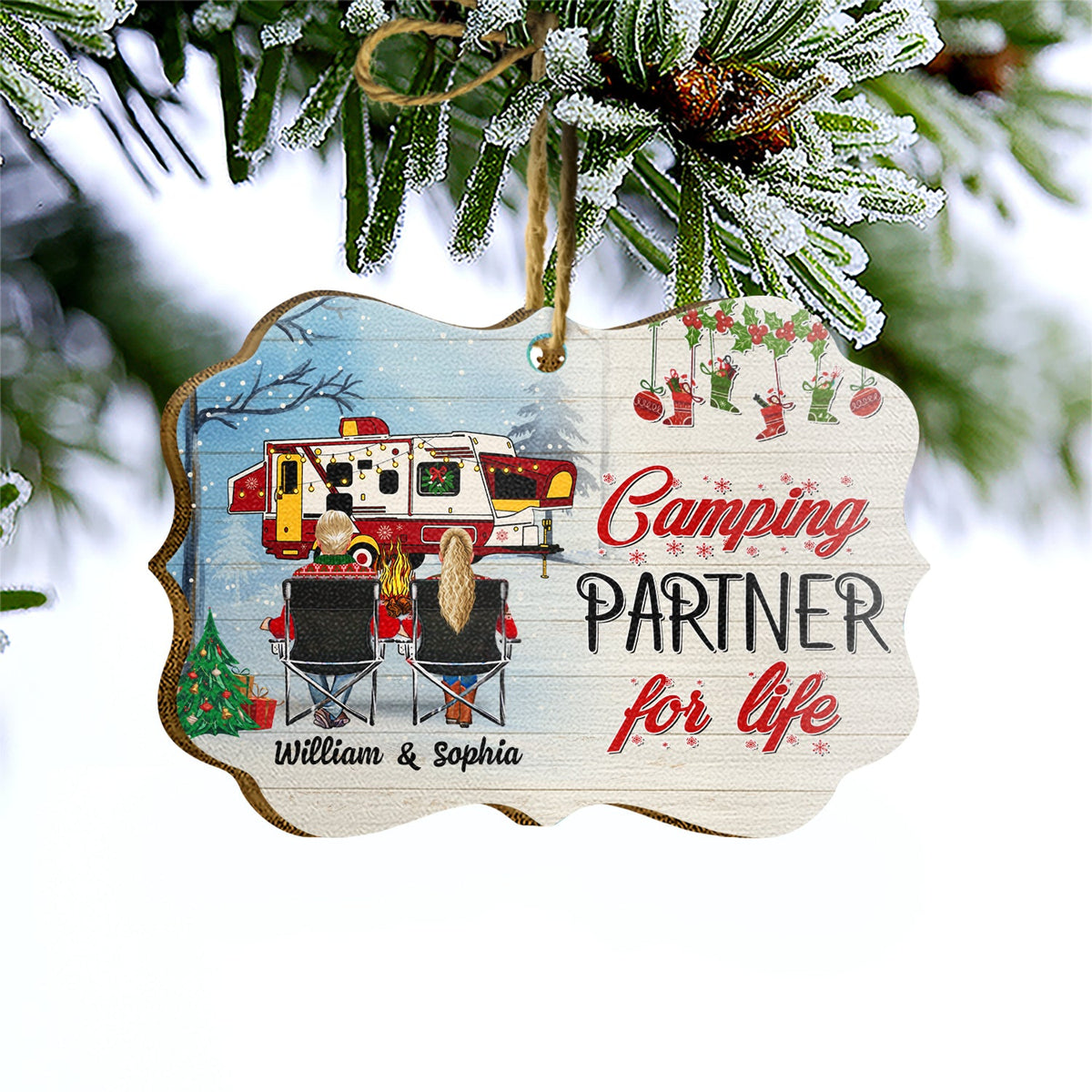Home Is Where - Gift For Camping Lovers - Personalized Custom Wooden Ornament, Aluminum Ornament