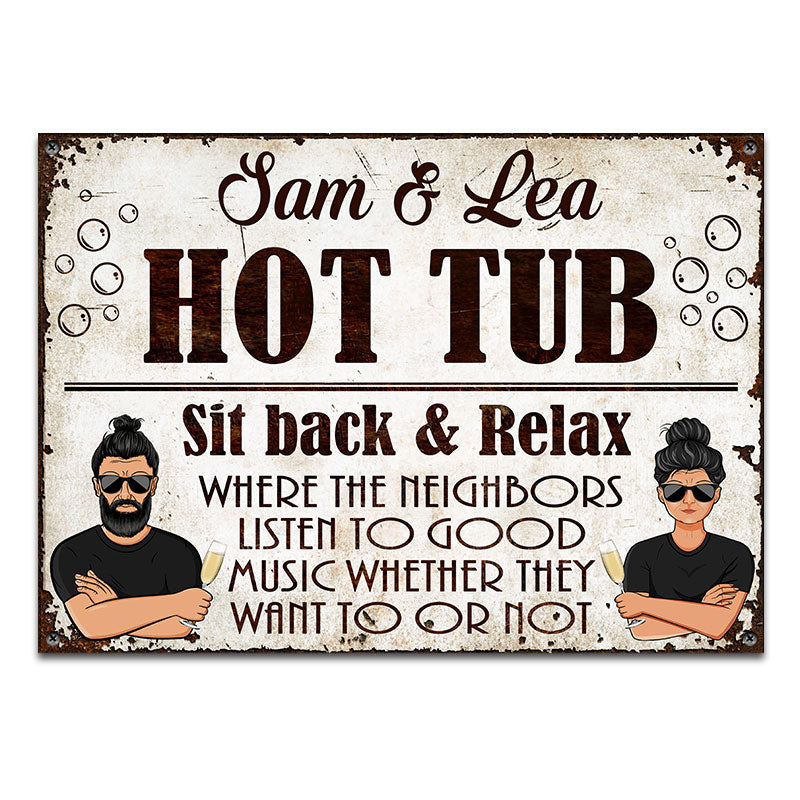 Listen To Good Music - Hot Tub Decor - Personalized Custom Classic Metal Signs