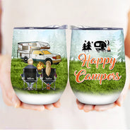 Camping Partner For Life - Gift For Camping Lover - Personalized Custom Wine Tumbler