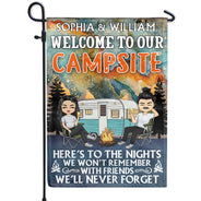 Voici les nuits dont nous ne nous souviendrons pas - Cadeau pour les amateurs de camping - Drapeau personnalisé