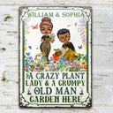 A Crazy Plant Lady Grumpy Old Man - Gift For Gardener - Personalized Custom Classic Metal Signs