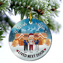 Wish You Lived Next Door - Christmas Besties Gift - Personalized Custom Circle Ceramic Ornament