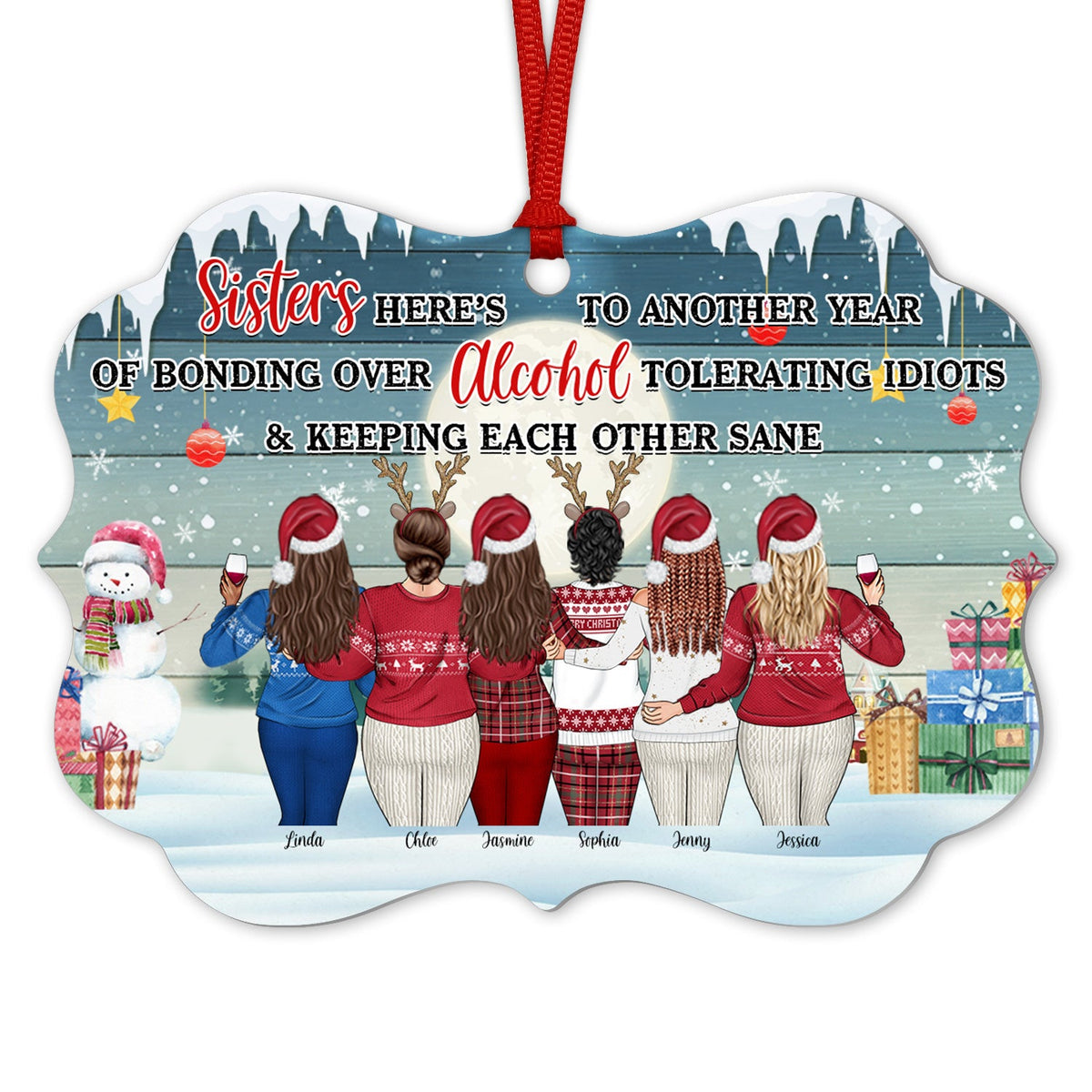 Keeping Each Other Sane - Sister Christmas Gift - Personalized Custom Aluminum Ornament