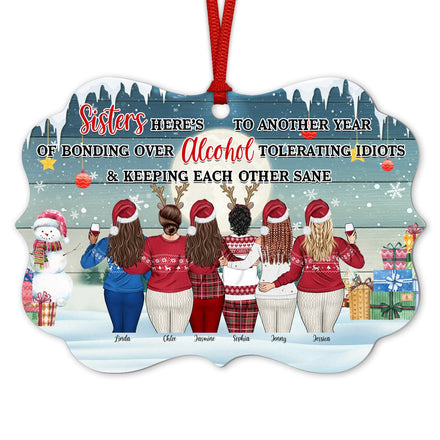 Keeping Each Other Sane - Sister Christmas Gift - Personalized Custom Aluminum Ornament