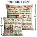 Custom Photo Besties To My Old Friend Pillow - Gift For BFF Best Friends - Personalized Custom Pillow