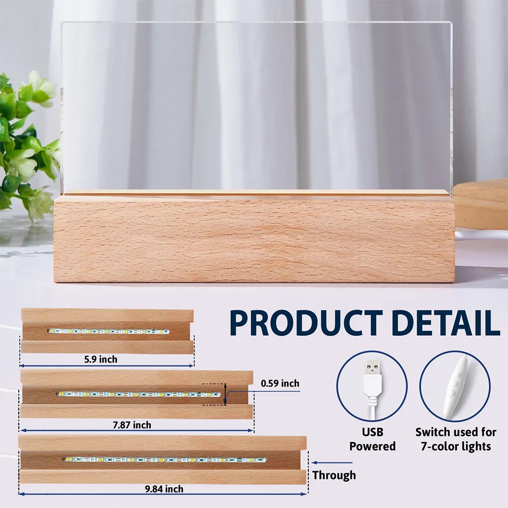 Gift For Couples,Gift For Husband,Gift For Wife,Gift For Boyfriend,Gift For Girlfriend,Parents,Gift For Mother,Gift For Father,Married ,Engaged,Love - Moon Phase The Beginning Of Our Forever - Personalized Rectangle LED Light