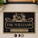 Family Monogram With Address Vintage Decor - Personalized Doormat