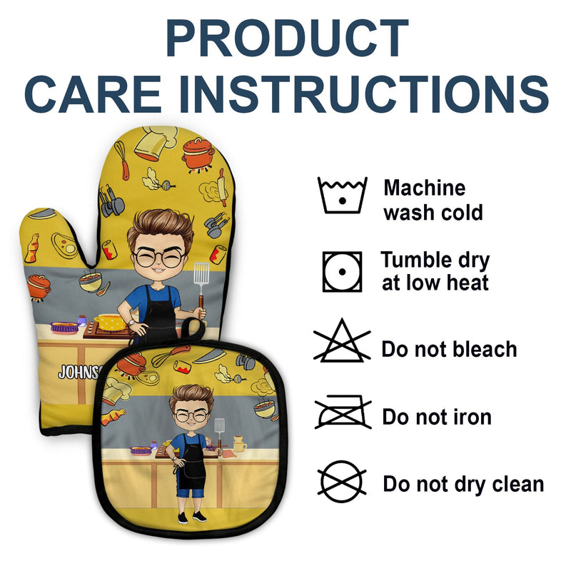 This Can Cook - Gift For Him, Gift For Father - Personalized Oven Mitts, Pot Holder