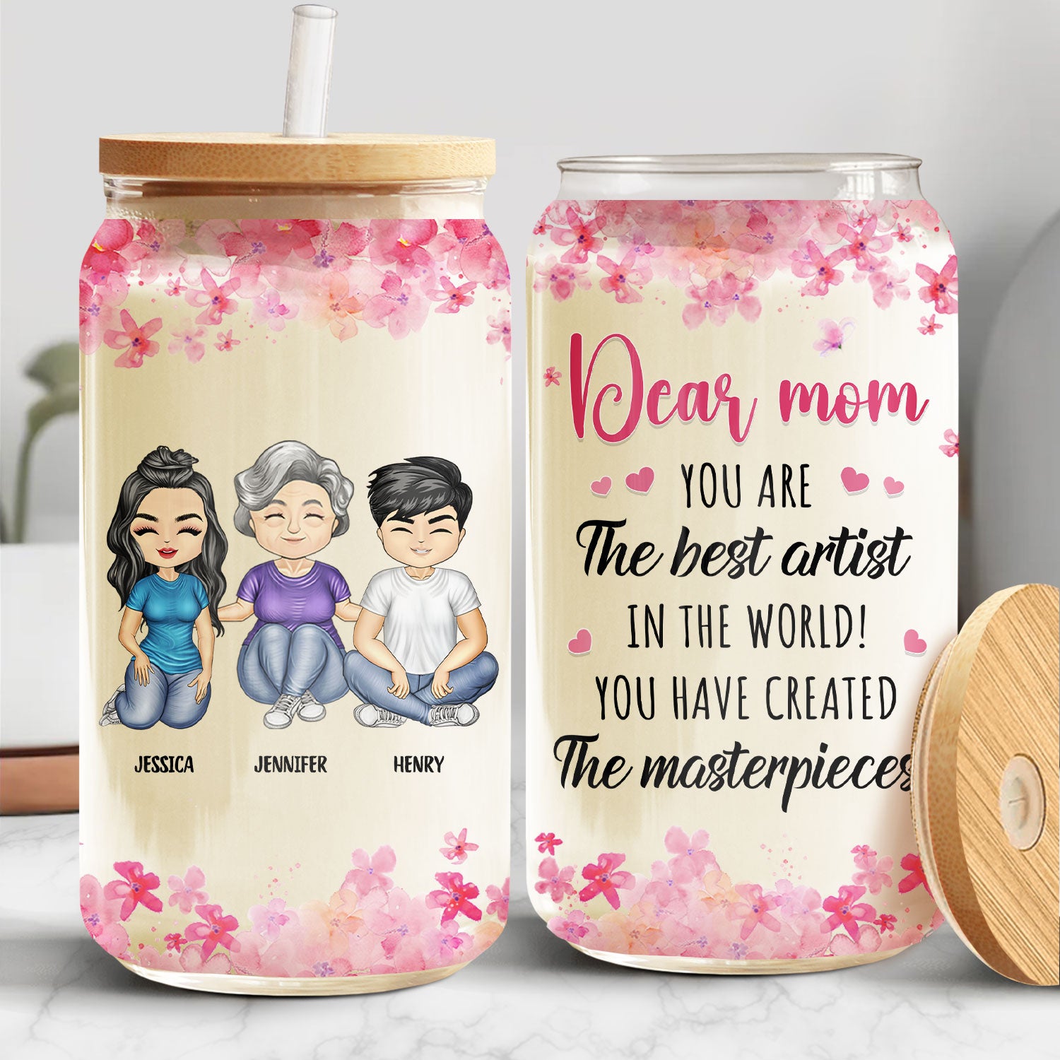 You Are The Best Artist In The World - Gift For Mother, Mom - Personalized Clear Glass Can
