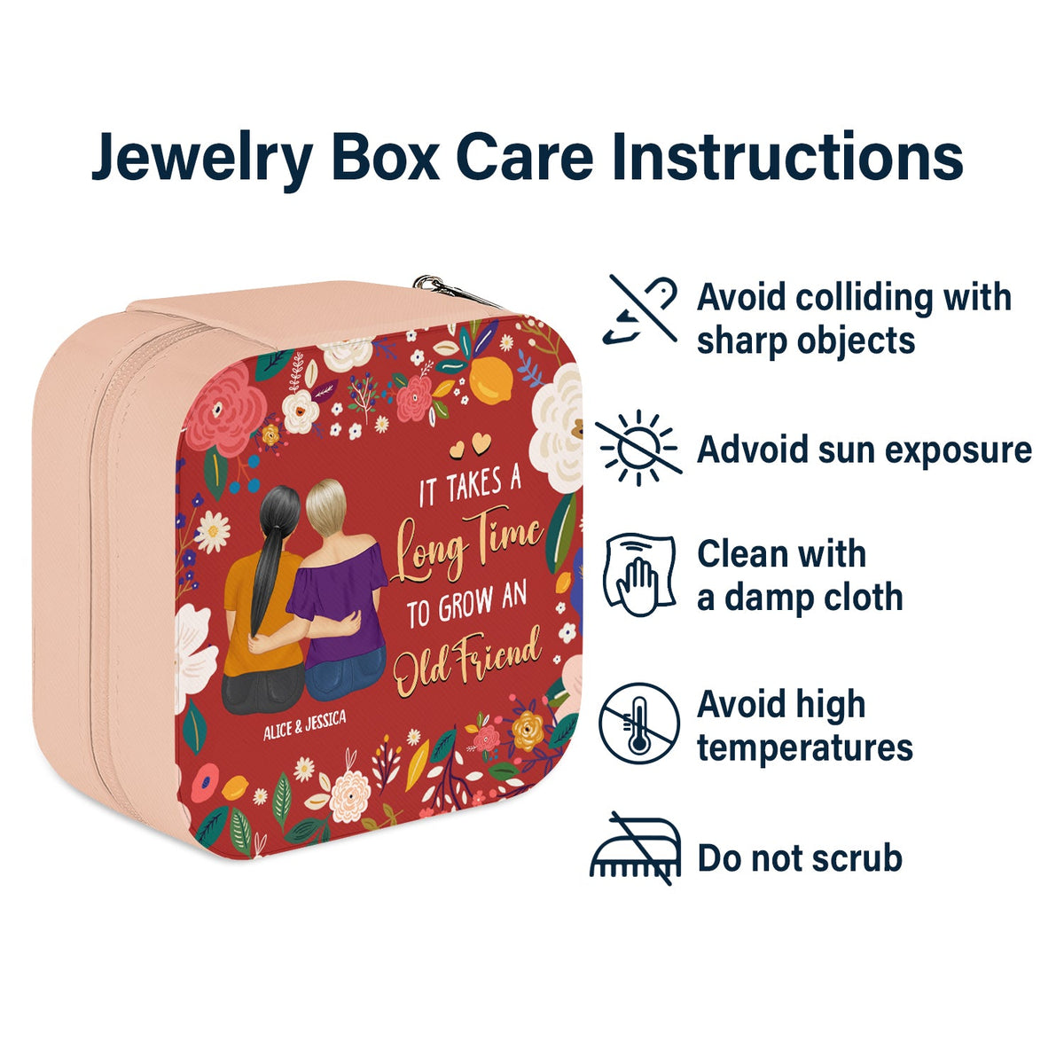 Take A Long Time To Grow - Gift For Besties - Personalized Jewelry Box