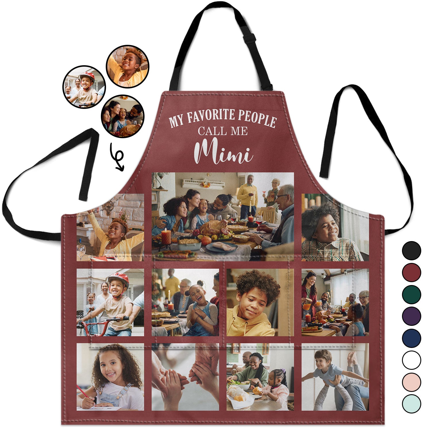 Custom Photo My Favorite People Call Me - Gift For Mother, Grandma - Personalized Apron